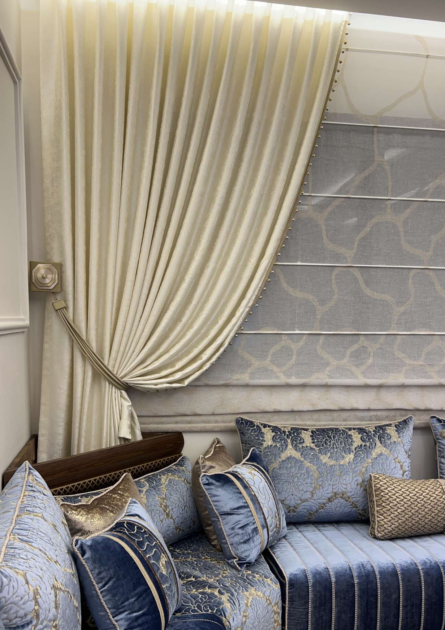 Rideaux salon marocain sur mesure à Agadir - L’Art du Rideau