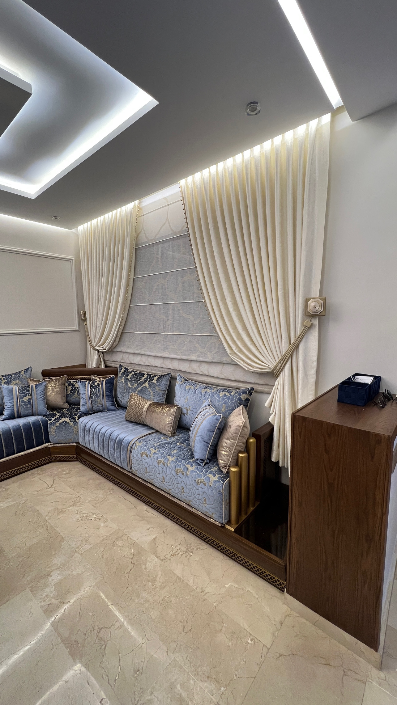 Rideaux salon marocain sur mesure à Agadir - L’Art du Rideau