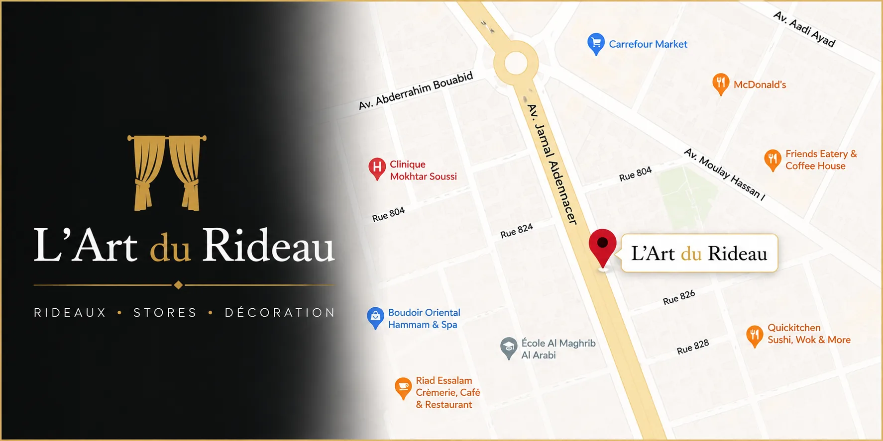L'Art du Rideau Agadir - Localisation du showroom